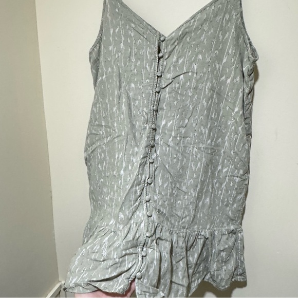 Women's American Eagle Green and Beige Sleeveless Baby Doll Midi Dress Size M - Picture 6 of 15